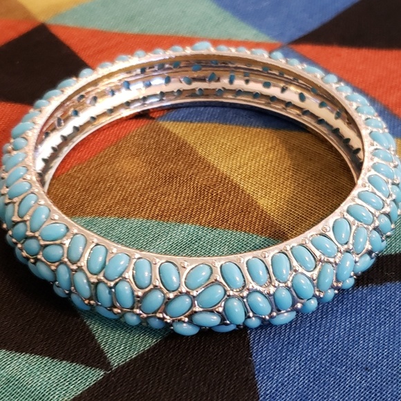💕IMAN Turquoise Pebble Bangle - Picture 1 of 3